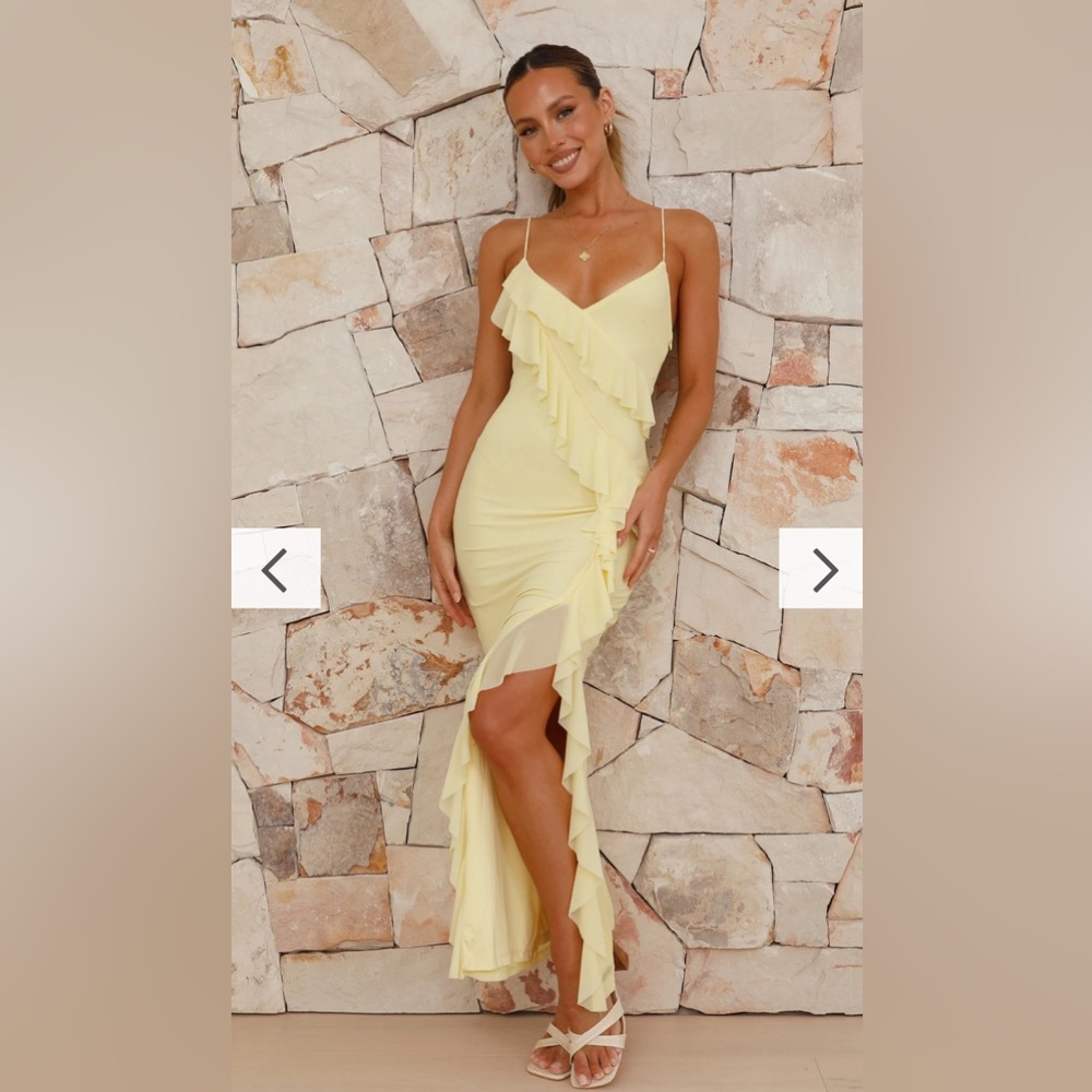 Billy J Yellow Midi Dress
